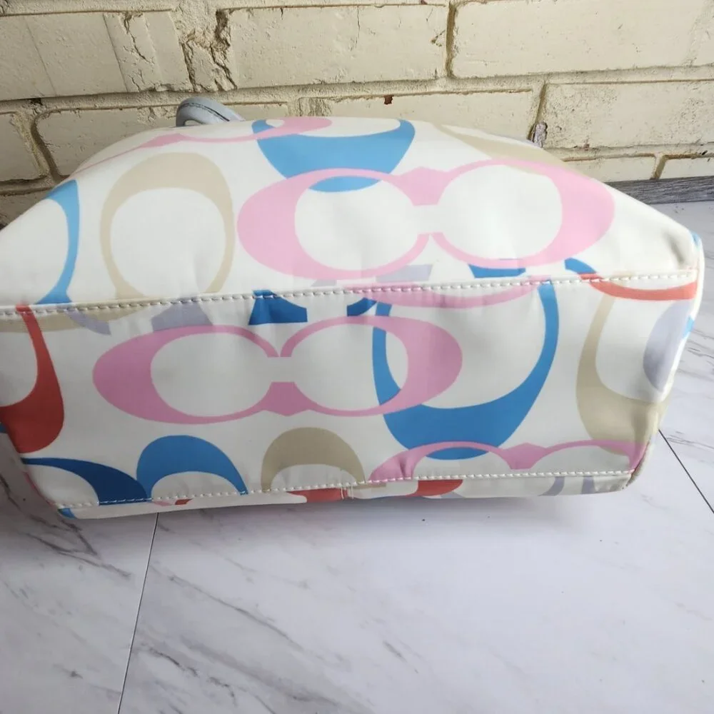 Euc Rare Coach Pastel Signature C's Tote Bag Purse m